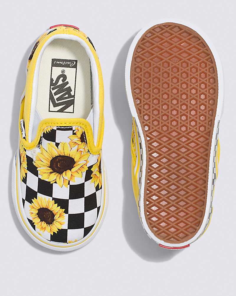 Vans Customs Toddler Sunflowers Slip-On Kids' Slip On Shoes Yellow | DO1-2215