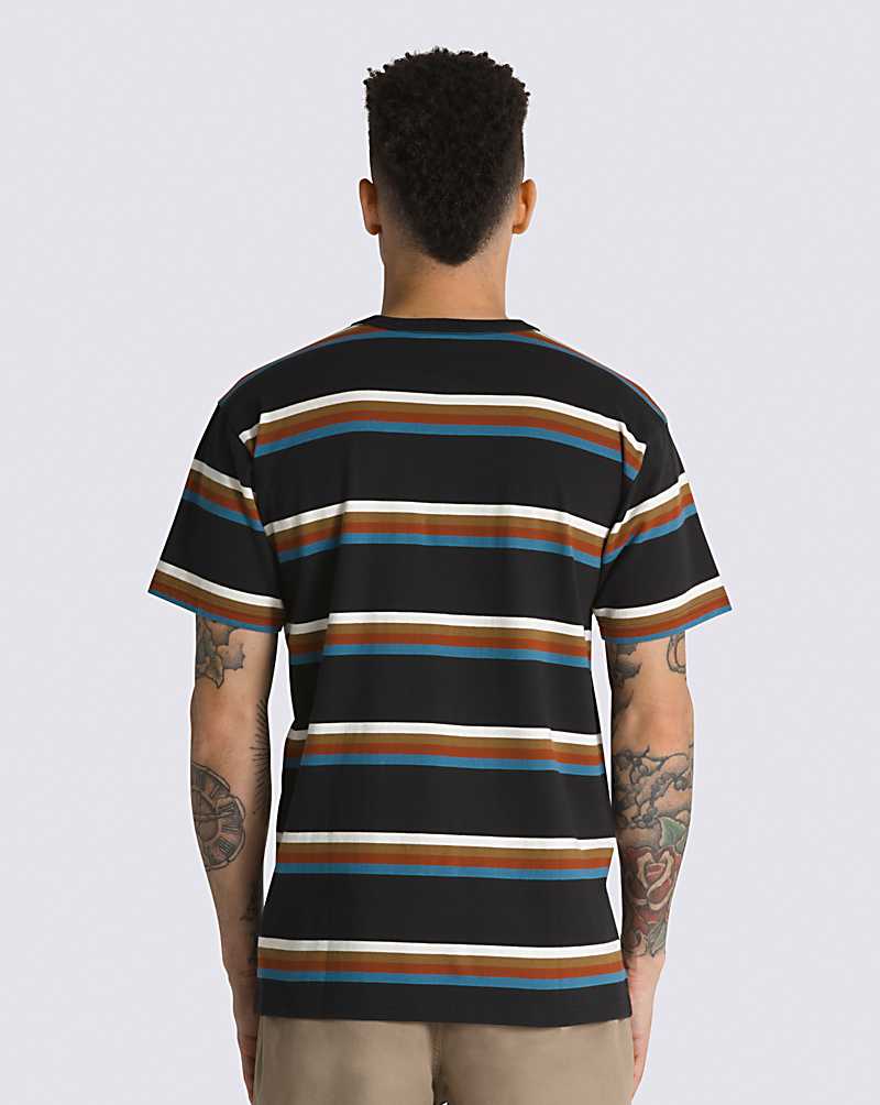 Vans Dobbins Multistripe Men Shirts Black | WB1-1549