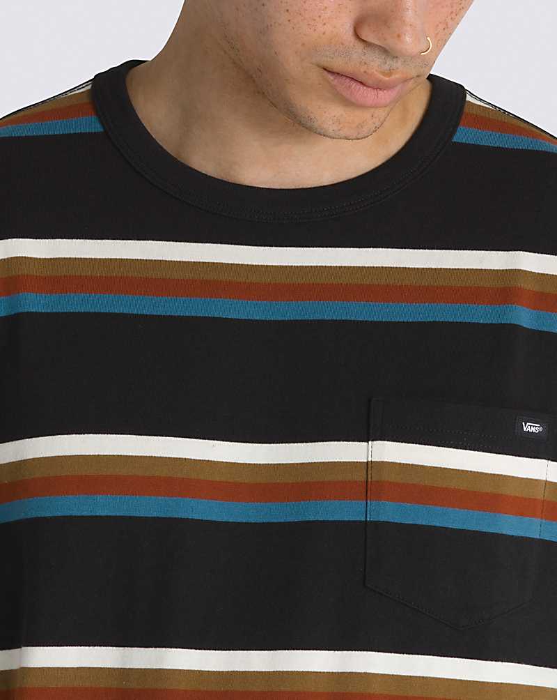 Vans Dobbins Multistripe Men Shirts Black | WB1-1549