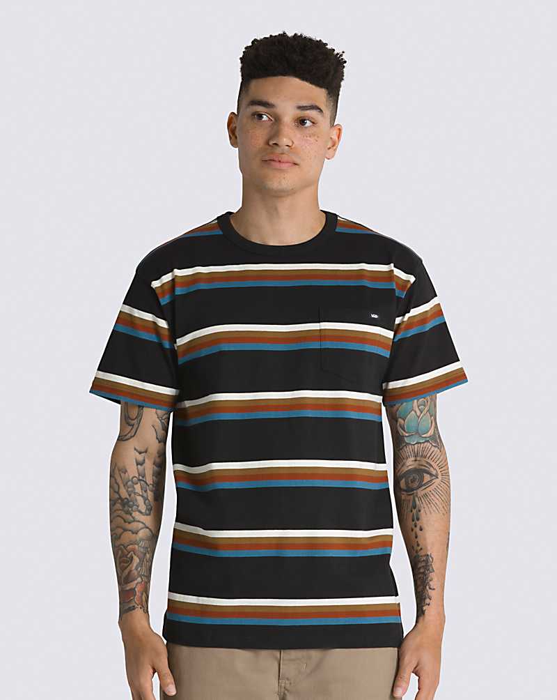 Vans Dobbins Multistripe Men Shirts Black | WB1-1549