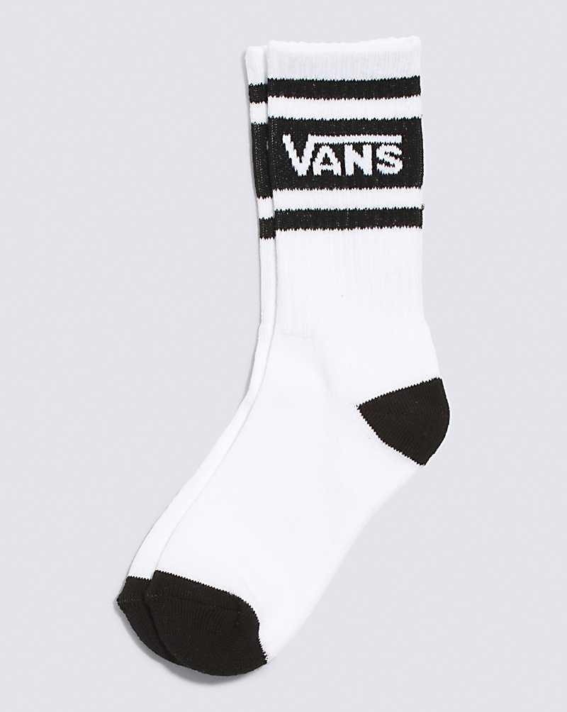 Vans Drop V Crew Kids\' Socks White / Black | VU1-6786