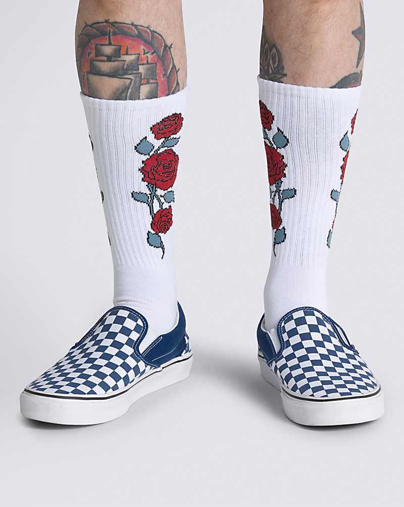 Vans Dusk Downer Crew Men Socks White | MI1-4119