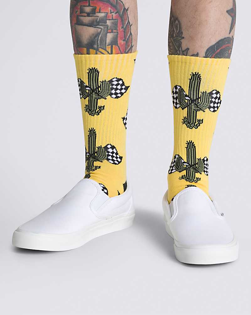 Vans Dusk Downer Crew Men Socks Yellow | KE1-6245