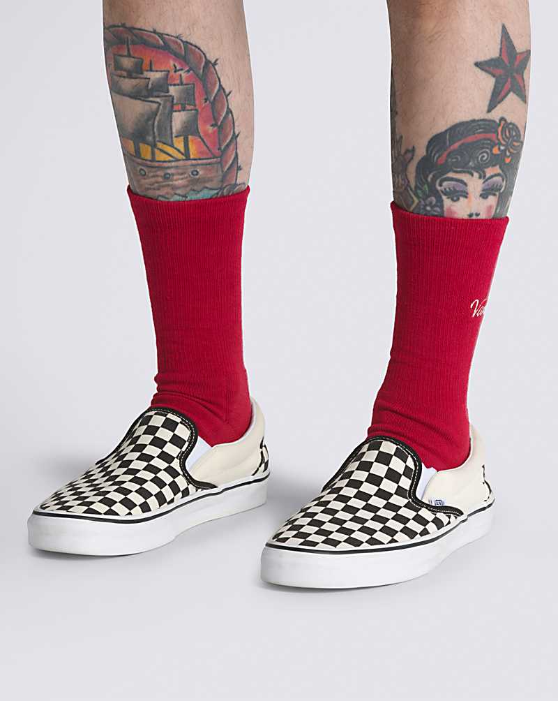 Vans Dusker Crew Men Socks Red | TV1-3113