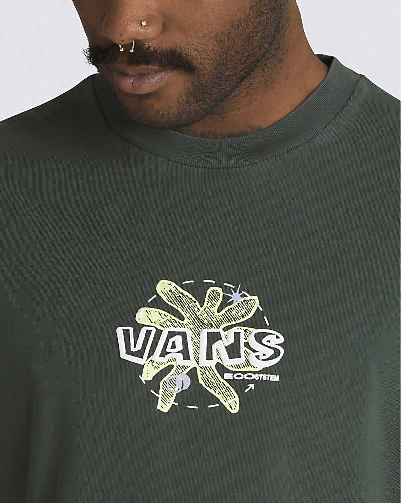 Vans Ecosystem Men T Shirts Deep Green | XW1-3139