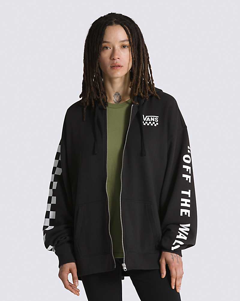 Vans Extra Fun Oversized Full Zip Women Hoodie Black | JI1-4447