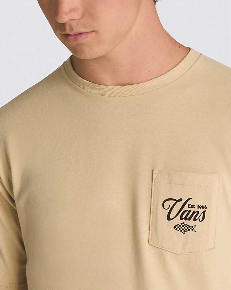 Vans Fishing Club Pocket Men T Shirts Olive | RS1-9085