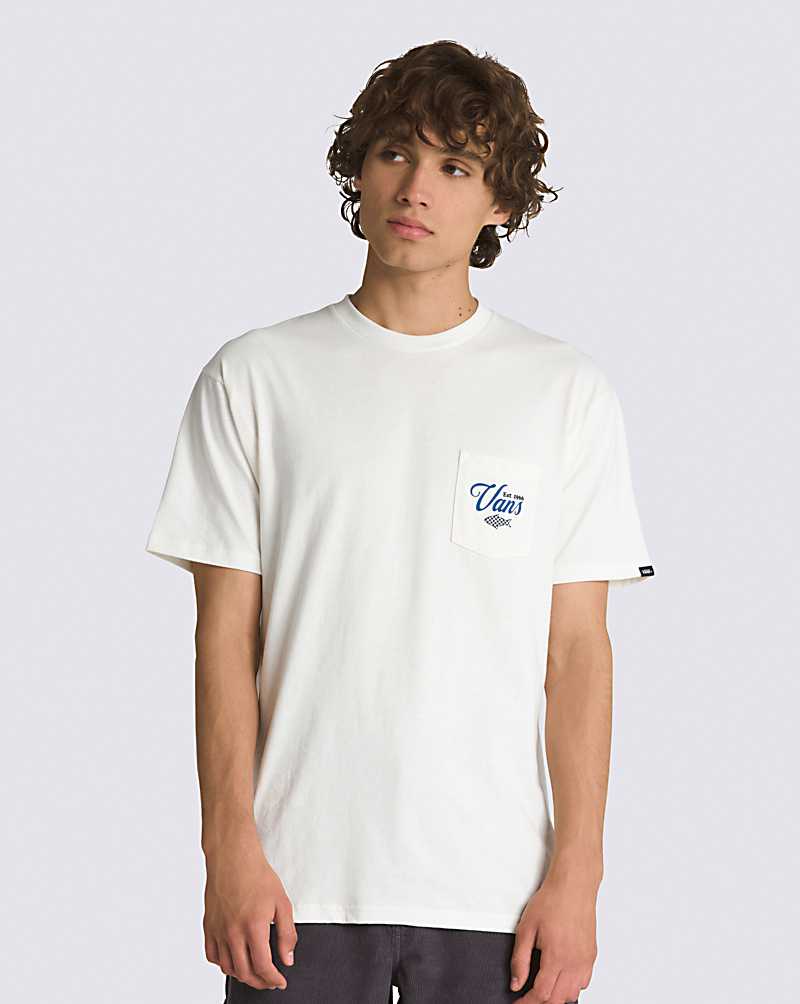 Vans Fishing Club Pocket Men T Shirts White | AQ1-5103