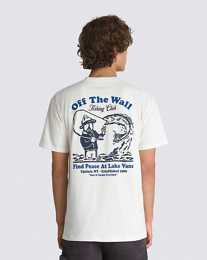 Vans Fishing Club Pocket Men T Shirts White | AQ1-5103