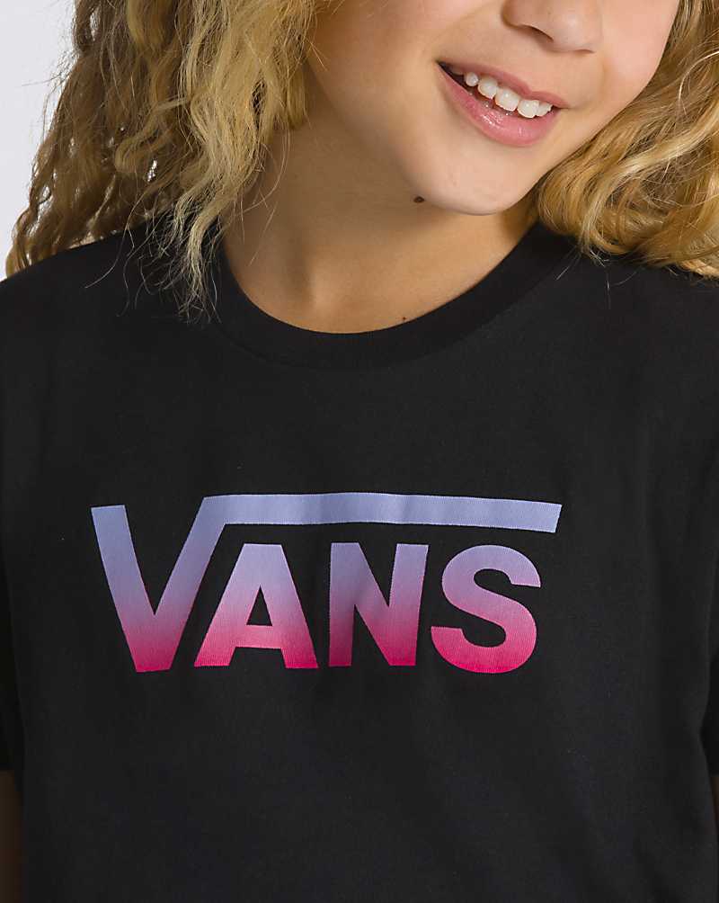 Vans Flying V Crew Kids' T Shirts Black / Purple | GV1-6405