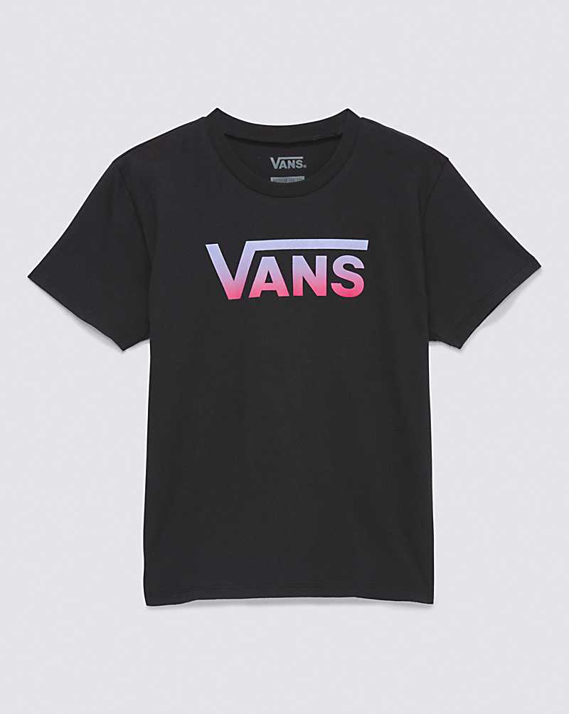 Vans Flying V Crew Kids' T Shirts Black / Purple | GV1-6405