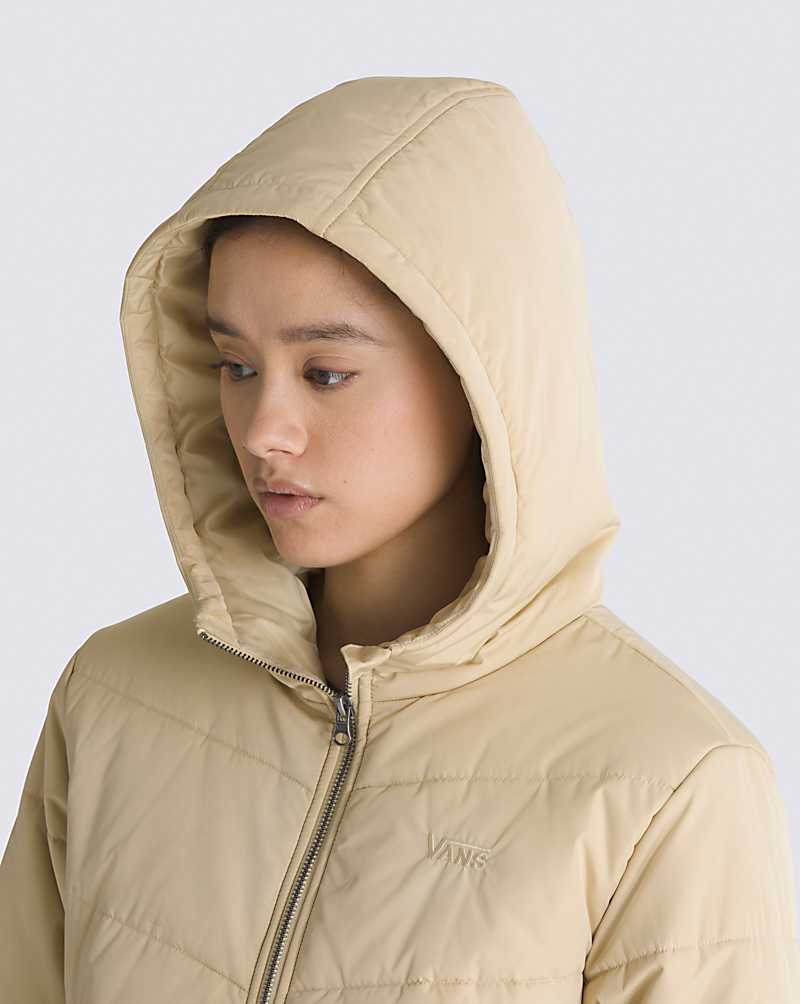 Vans Foundry Crop Puff Hooded MTE-1 Jacket Women Jackets Mocha | HI1-8406