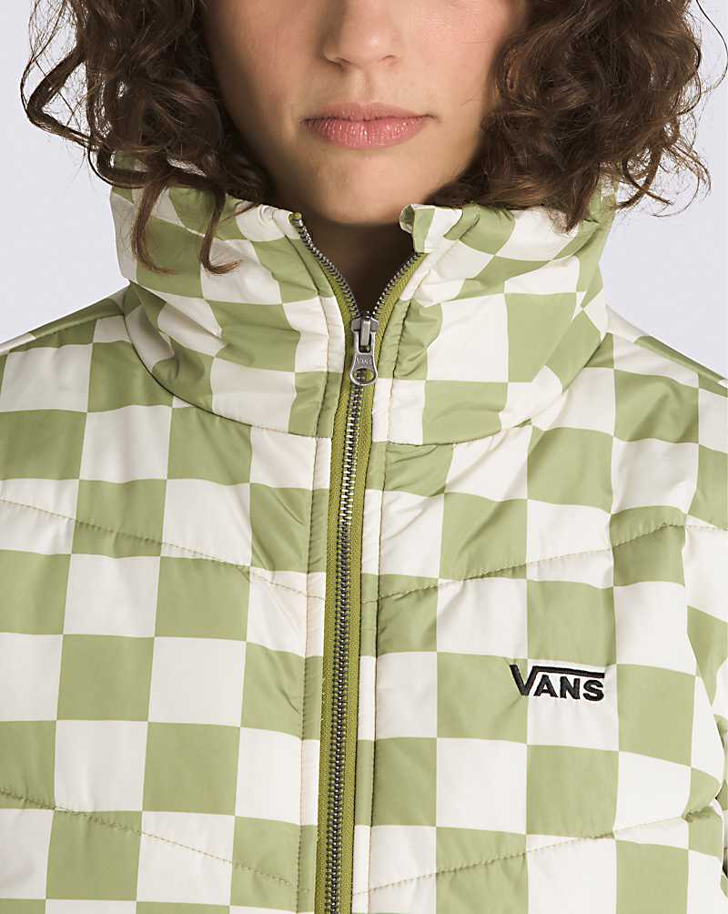 Vans Foundry Print Puffer MTE-1 Jacket Women Jackets Green Olive | HG1-1111