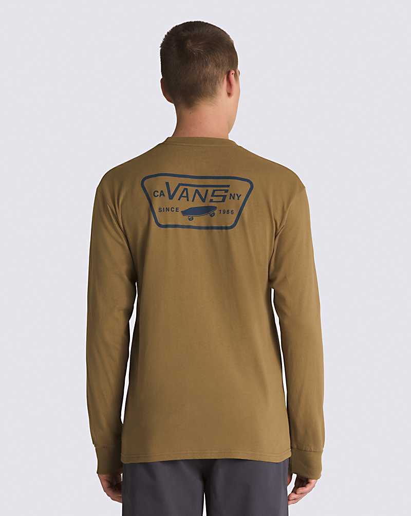 Vans Full Patch Back Long Sleeve Men T Shirts Olive | XX1-1902