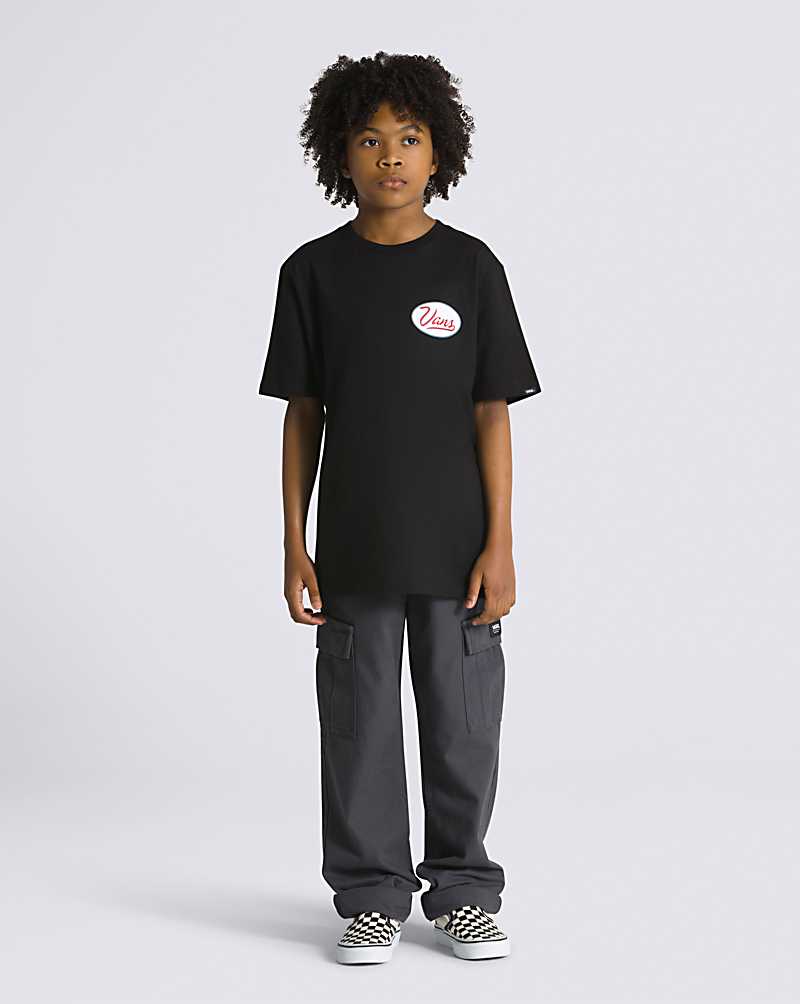 Vans Gas Station Logo Kids' T Shirts Black | BF1-8226