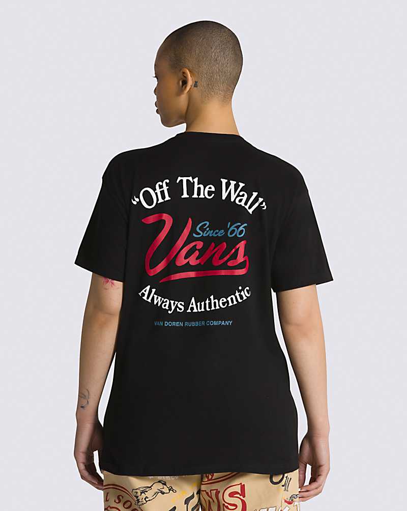 Vans Gas Station Logo Men T Shirts Black | TS1-7132