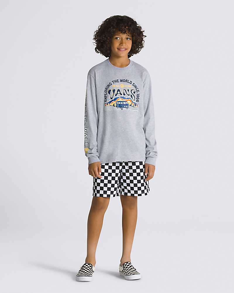 Vans Get There Long Sleeve Kids' T Shirts Grey | LF1-1323