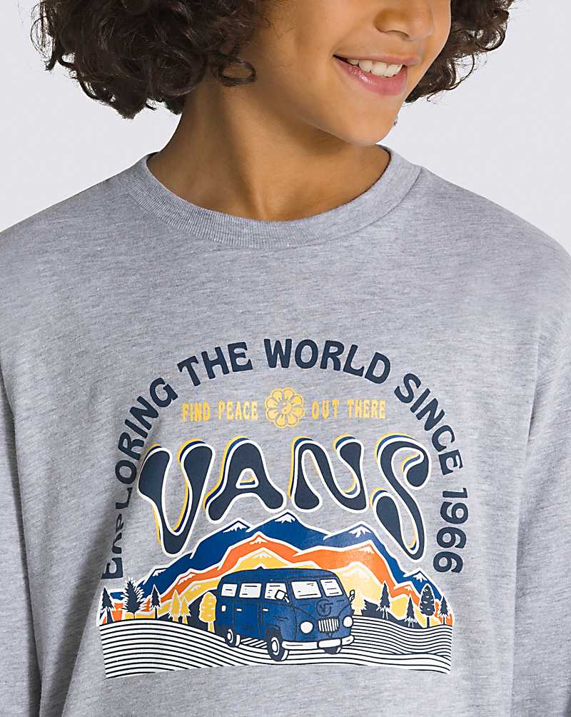 Vans Get There Long Sleeve Kids' T Shirts Grey | LF1-1323