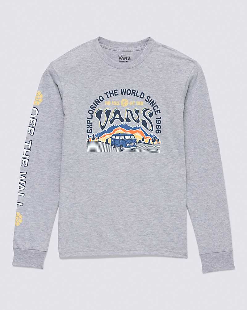 Vans Get There Long Sleeve Kids' T Shirts Grey | LF1-1323