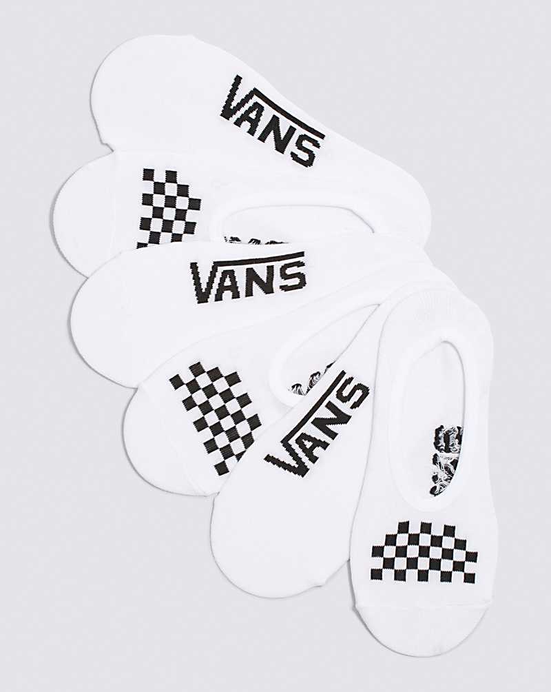 Vans Girls Classic Canoodle 1-6 3 Pack No Show Women Socks White / Black | VK1-0238