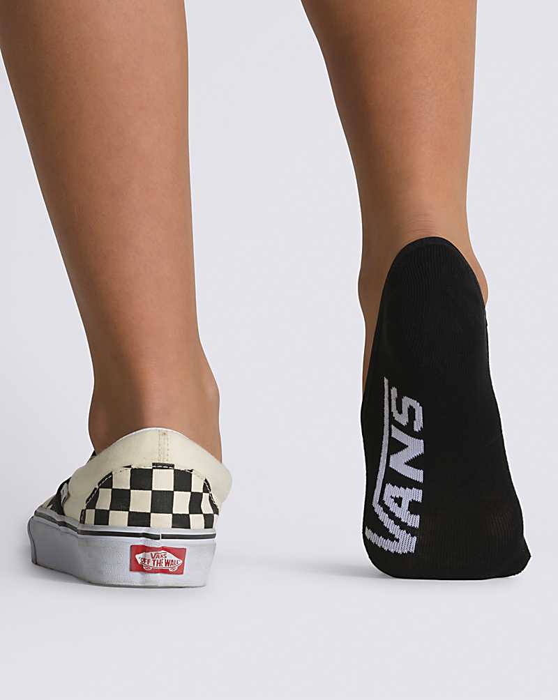 Vans Girls Classic Canoodle 1-6 3 Pack No Show Women Socks Black / White | CE1-2439