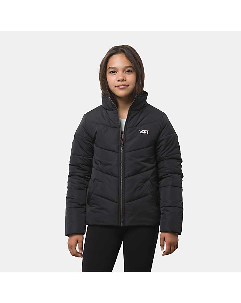 Vans Girls Foundry Puffer Jacket Kids' Jackets Black | RF1-7759