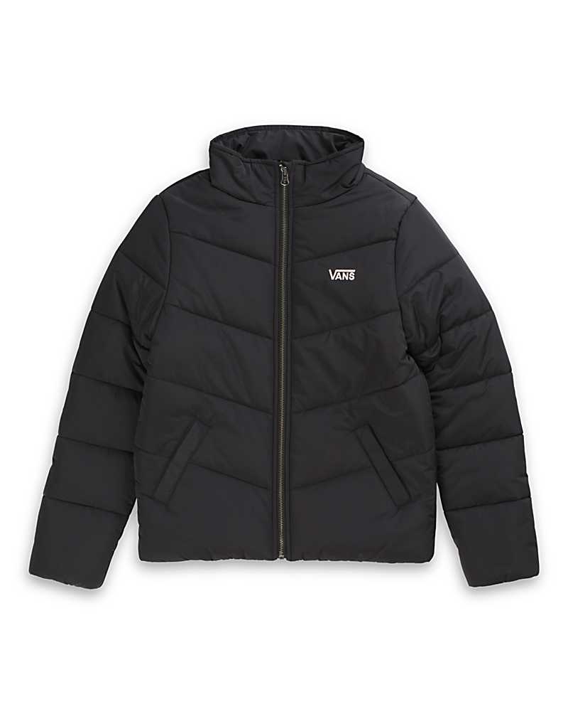 Vans Girls Foundry Puffer Jacket Kids' Jackets Black | RF1-7759