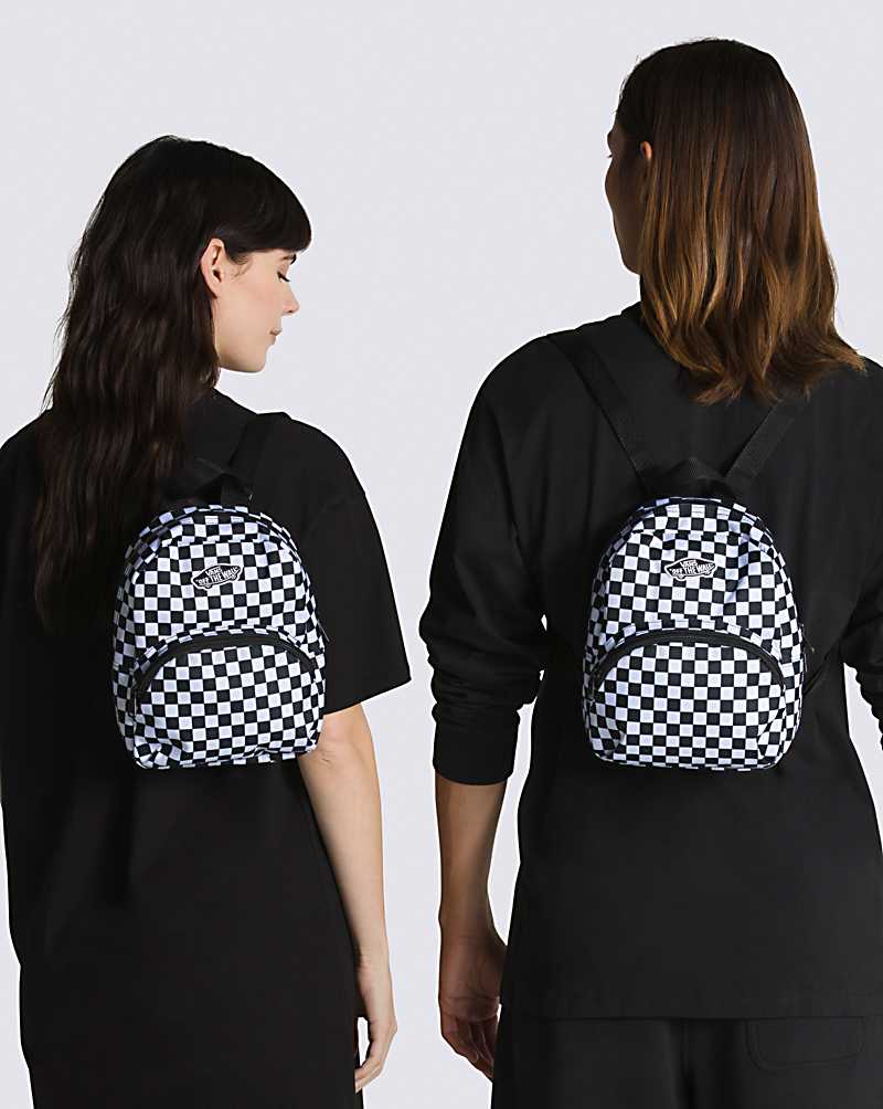 Vans Got This Mini Checkerboard Women Backpacks Black / White | DW1-9357