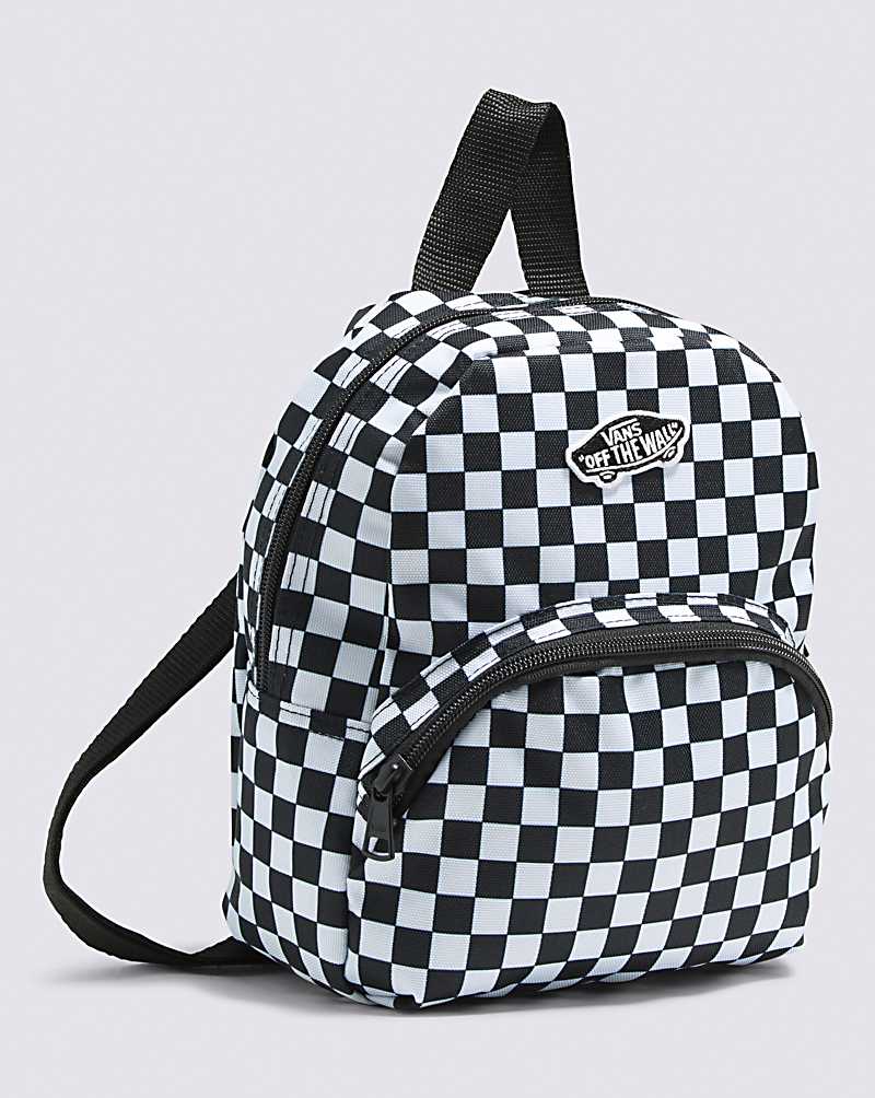 Vans Got This Mini Checkerboard Women Backpacks Black / White | DW1-9357