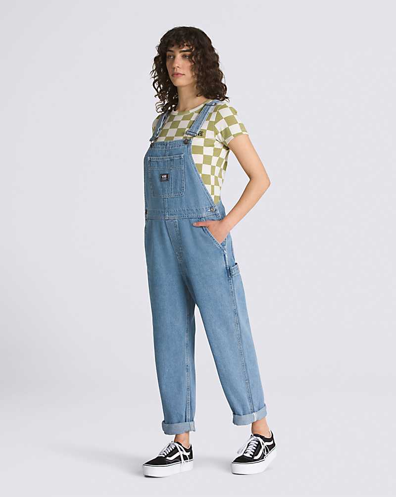 Vans Ground Work Denim Women Overalls Blue | ME1-7720