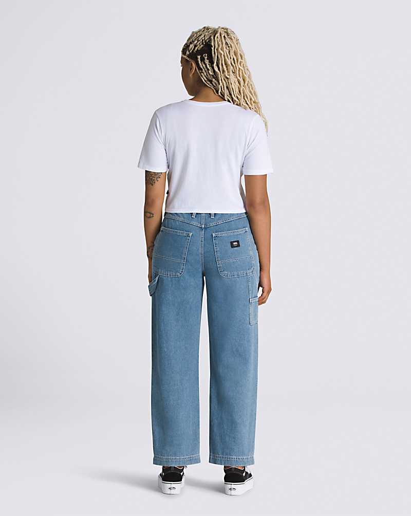 Vans Ground Work Denim Women Pants Blue | RH1-8044