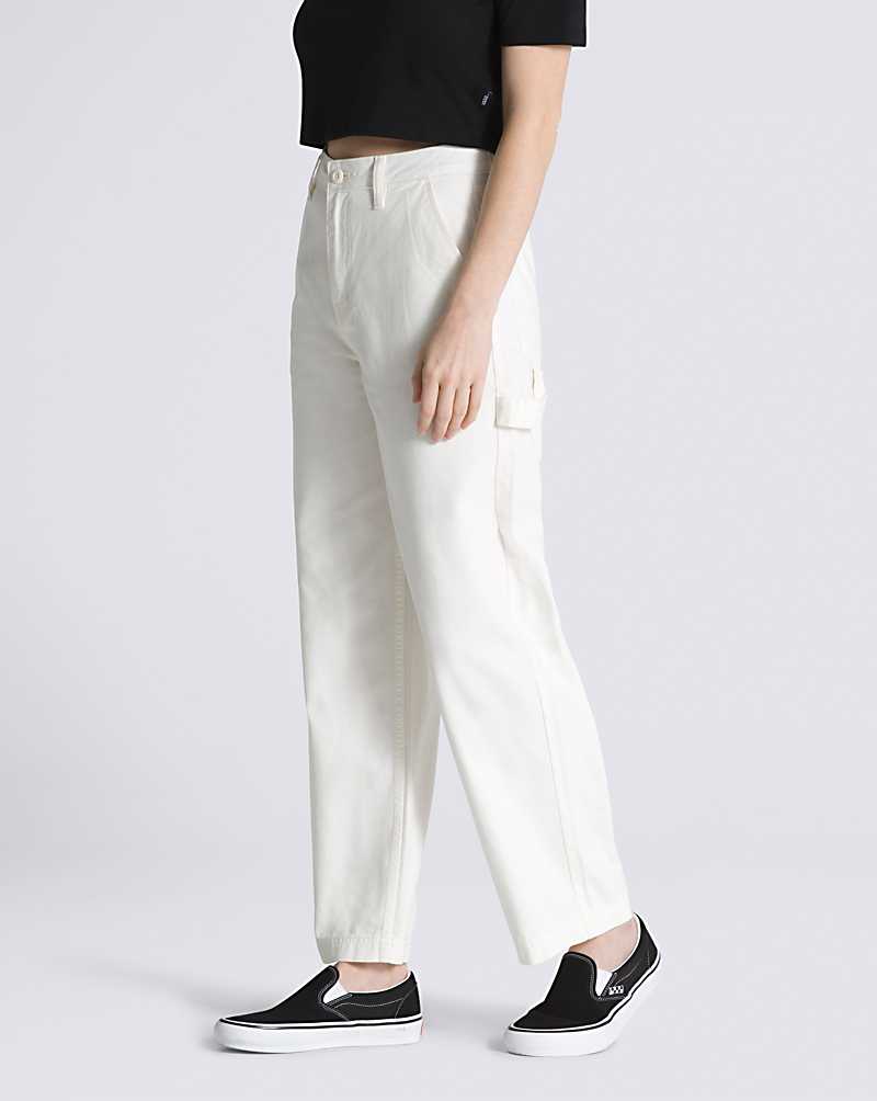 Vans Ground Work Women Pants White | LF1-5543