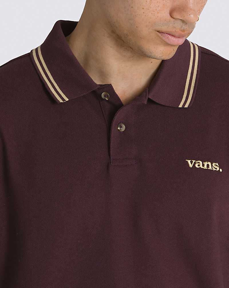 Vans Halecrest Polo Men Shirts Dark Red | FH1-7901