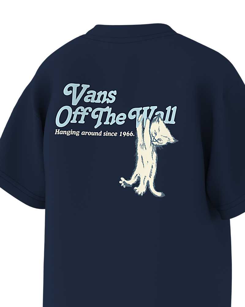 Vans Hanging Around Since 1966 Kids' T Shirts Blue | AG1-6921