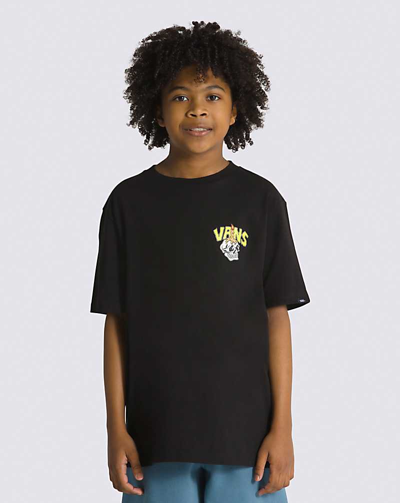 Vans Haunted House Of Glow Kids' T Shirts Black | DA1-8917