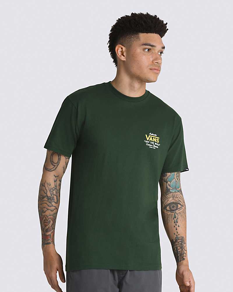 Vans Holder Classic Men T Shirts Green / Gold | DS1-0664