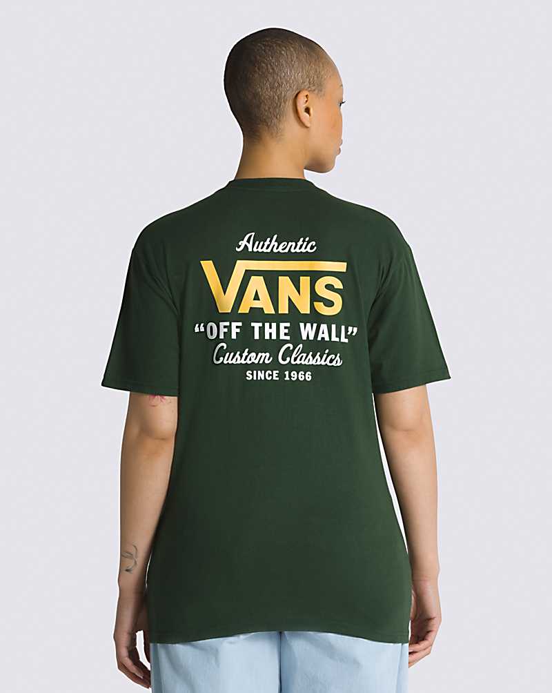 Vans Holder Classic Men T Shirts Green / Gold | DS1-0664