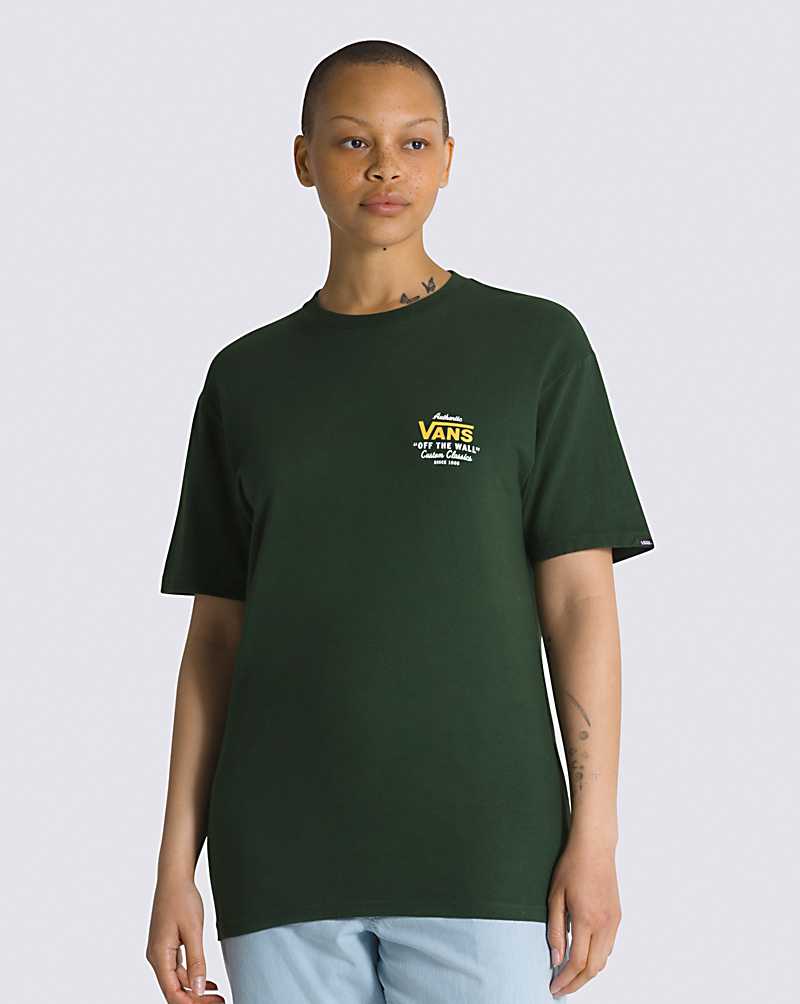 Vans Holder Classic Men T Shirts Green / Gold | DS1-0664