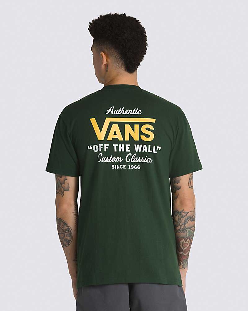 Vans Holder Classic Men T Shirts Green / Gold | DS1-0664