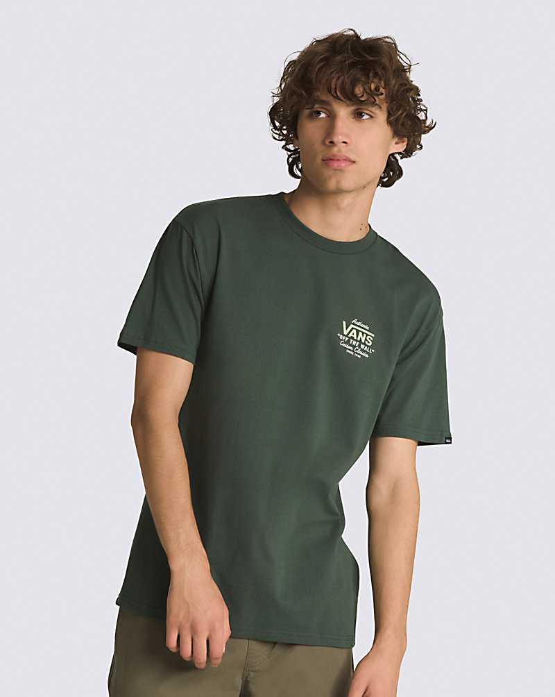 Vans Holder St Classic Men T Shirts Deep Green | NV1-7648