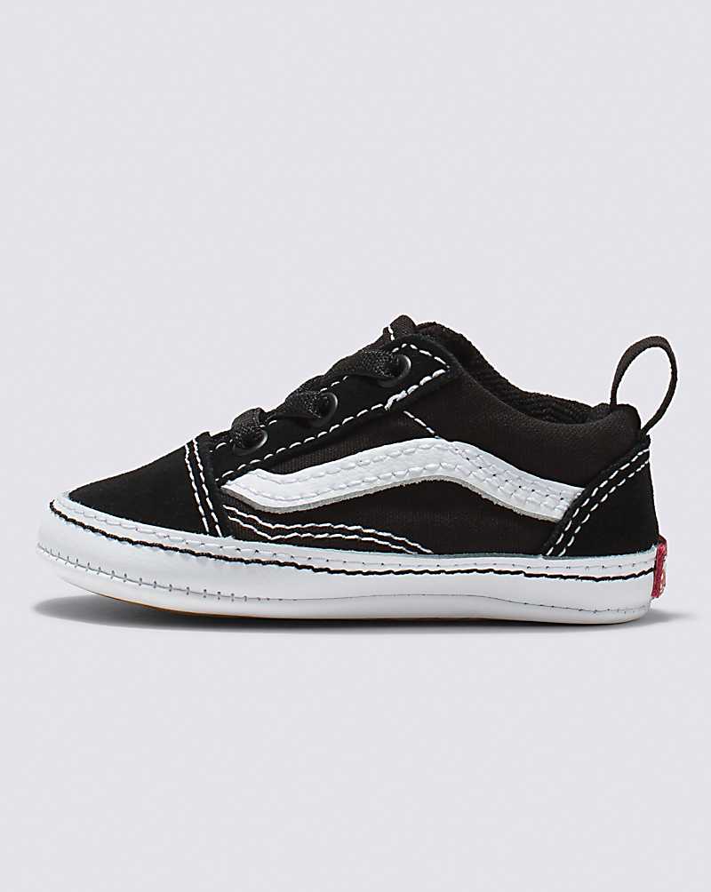 Vans Infant Old Skool Crib Shoes Kids\' Sneakers Black / White | WT1-6131