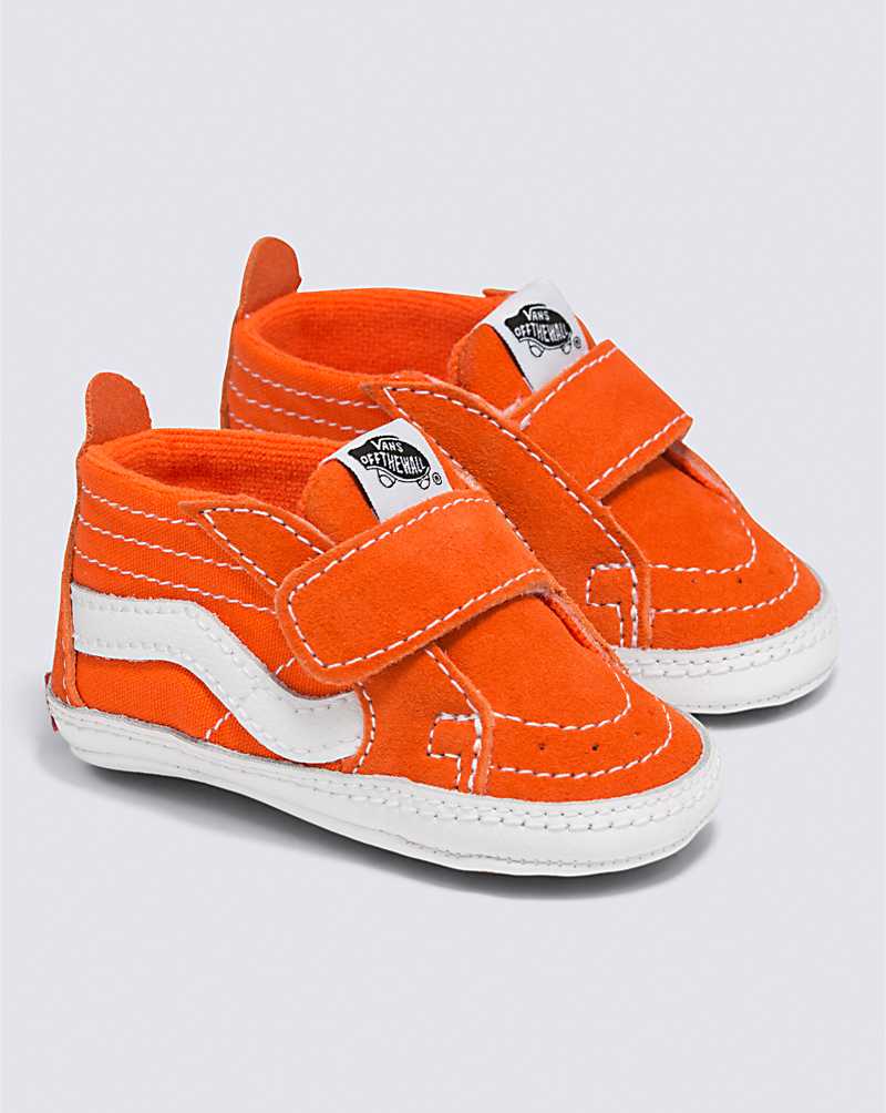 Vans Infant Sk8-Hi Crib Shoe Kids' High Top Sneakers Red Orange | WM1-2350