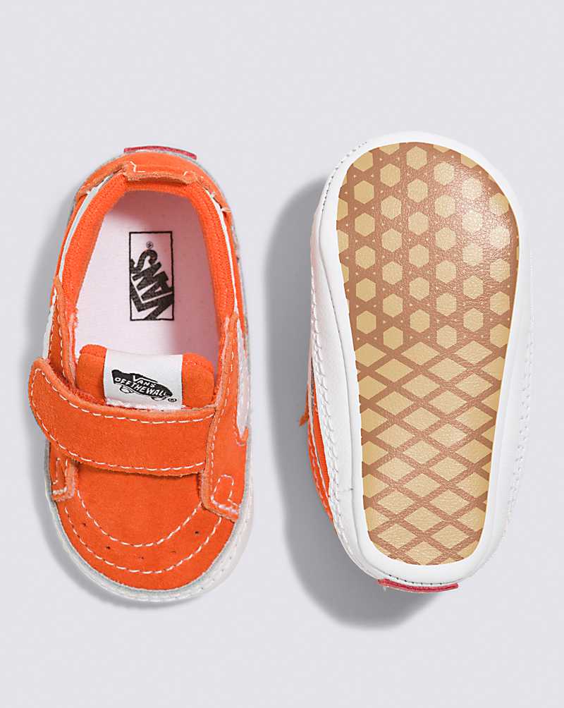 Vans Infant Sk8-Hi Crib Shoe Kids' High Top Sneakers Red Orange | WM1-2350