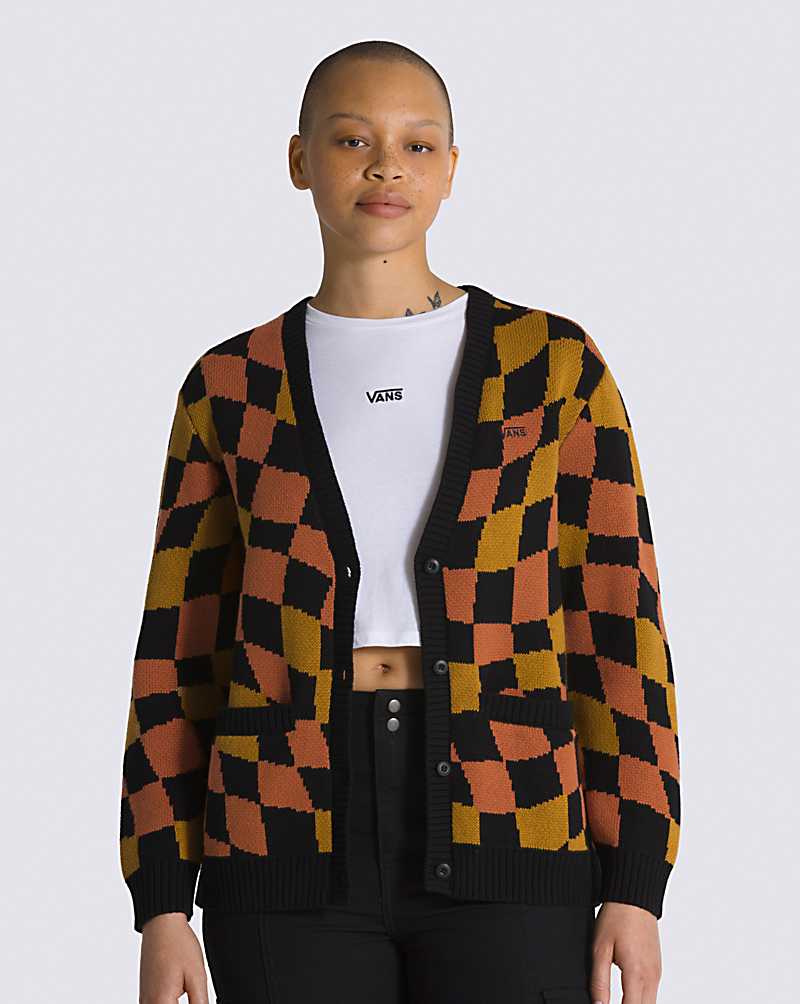 Vans Jagger Sweater Women Cardigan Black / Yellow | BA1-2641