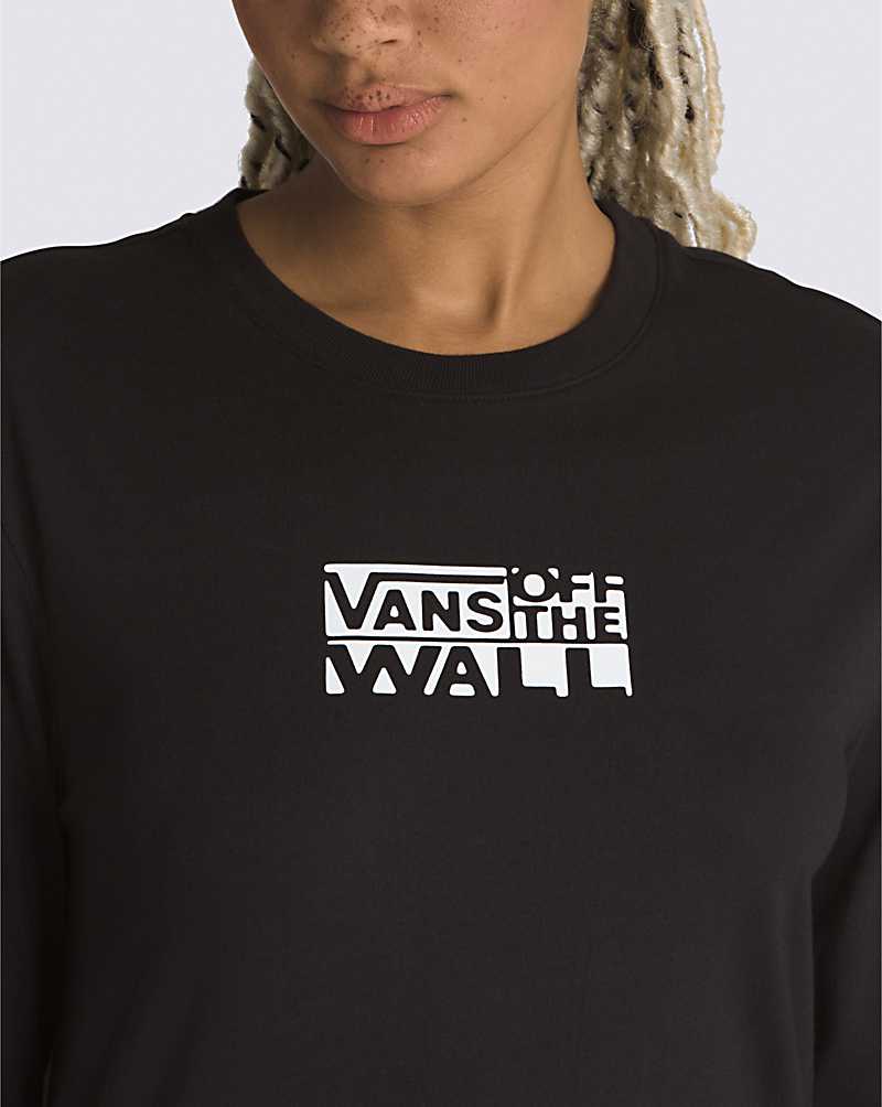 Vans Jinx Boyfriend Long Sleeve Women T Shirts Black | ZW1-6125