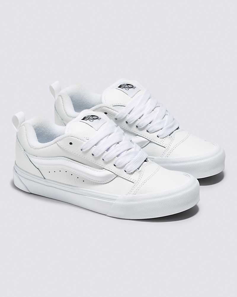 Vans Knu Skool Leather Shoe Men Sneakers White | NL1-1194