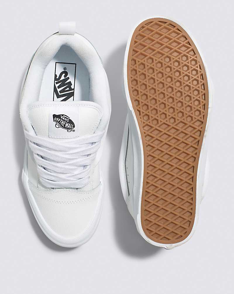 Vans Knu Skool Leather Shoe Men Sneakers White | NL1-1194