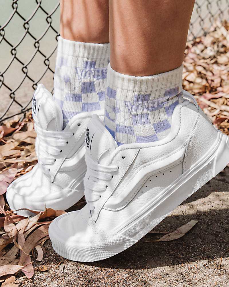 Vans Knu Skool Leather Shoe Women Sneakers White | YT1-7310