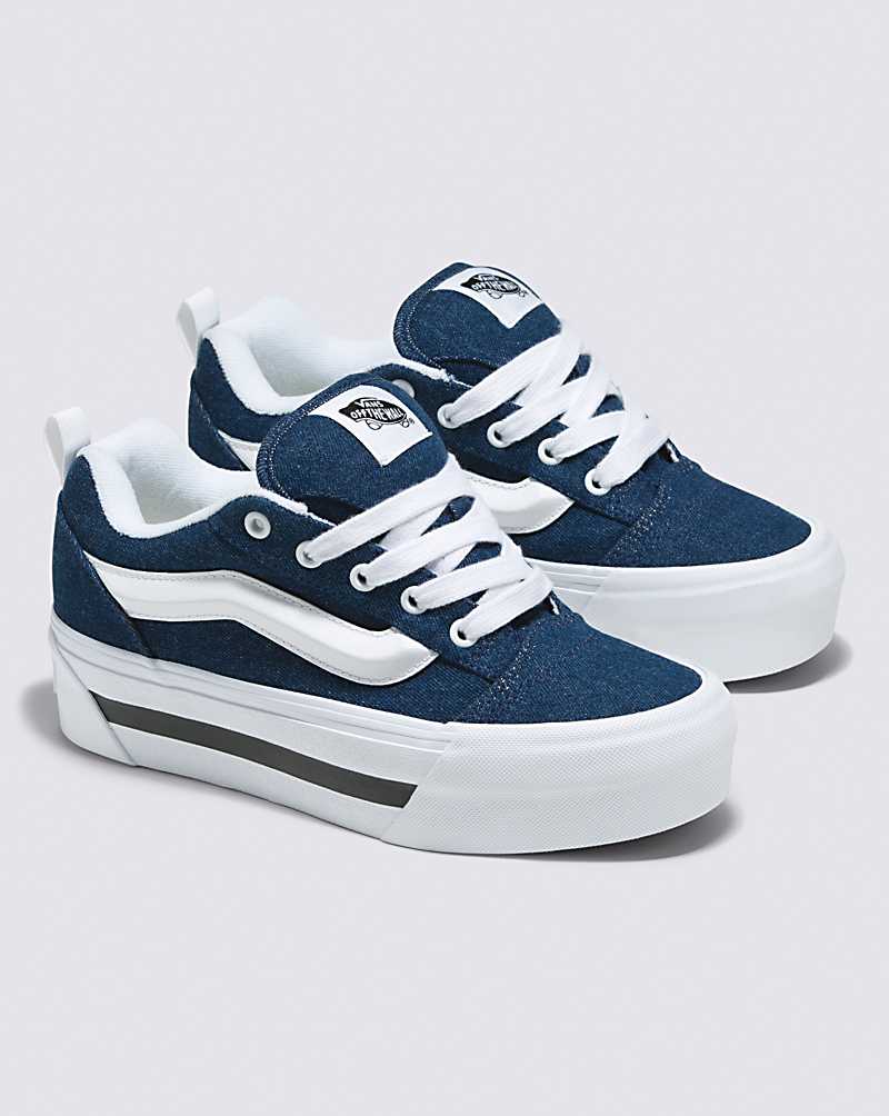 Vans Knu Stack Shoe Women Platform Shoes Blue / White | DS1-2299