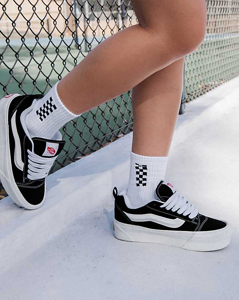 Vans Knu Stack Shoe Women Platform Shoes Black / White | QJ1-5480